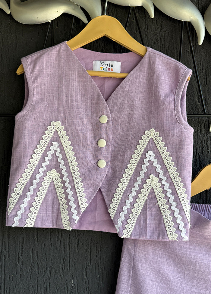 2 Pc Lavender Silk Cord set - Image 2