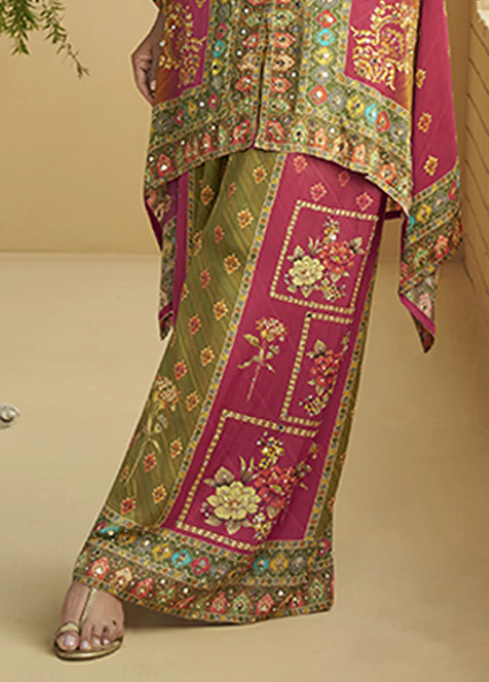 2 Pc Pink Silk Kurti Set - Image 3