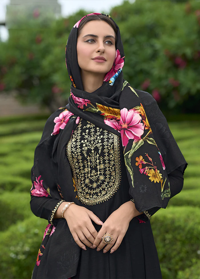 3 Pc Black Silk Suit Set - Image 2