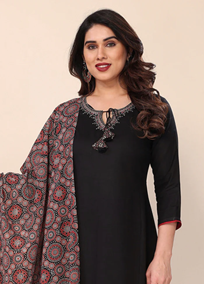 3 Pc Black Silk Suit Set - Image 2