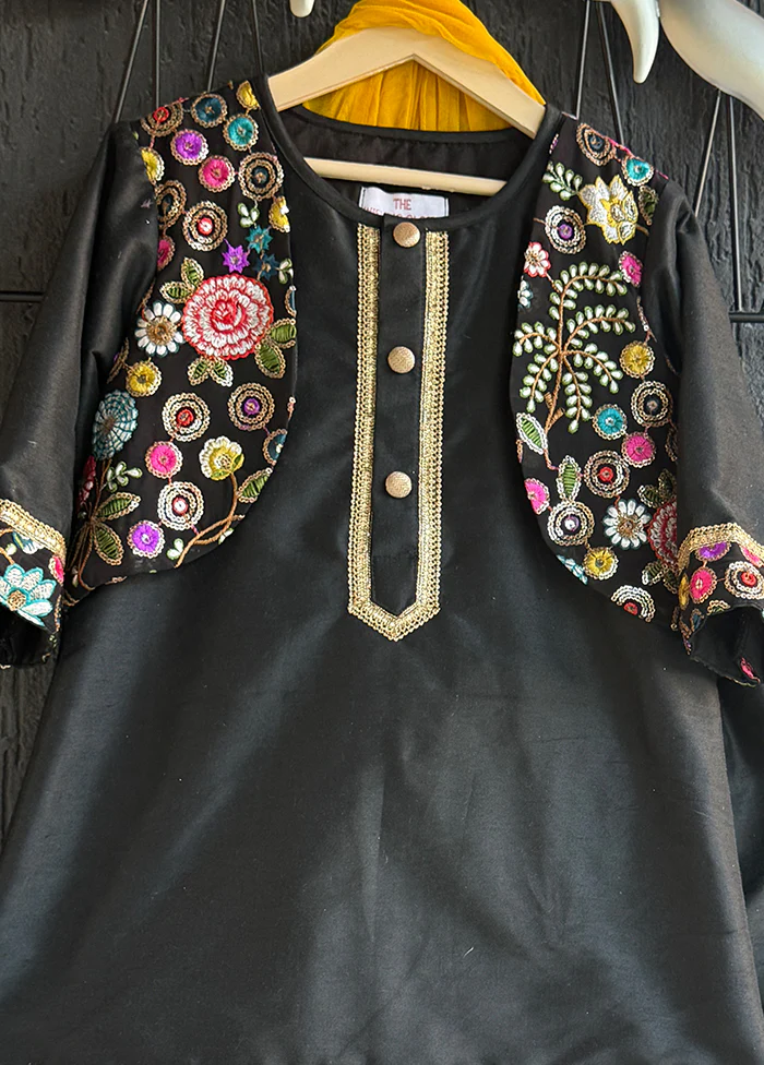3 Pc Black Silk Suit Set - Image 2