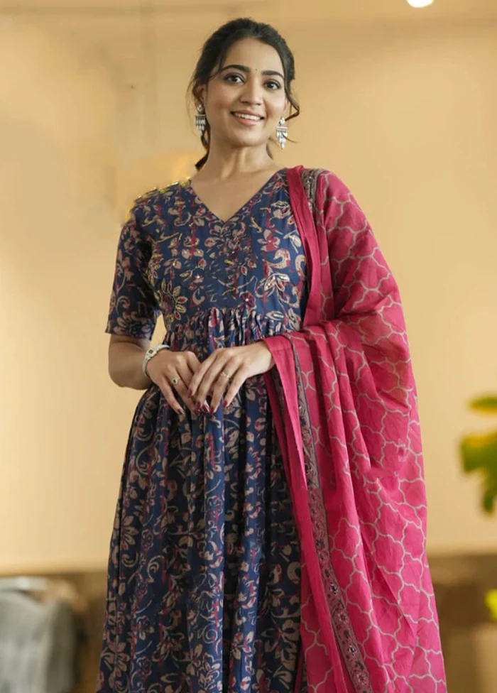 3 Pc Blue Silk Suit Set - Image 2