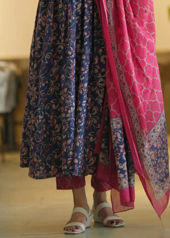 3 Pc Blue Silk Suit Set - Image 3