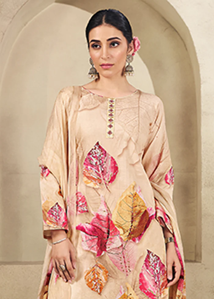 3 Pc Brown Cotton Suit Set - Image 2