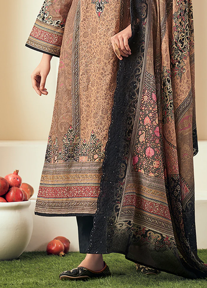 3 Pc Brown Cotton Suit Set - Image 3