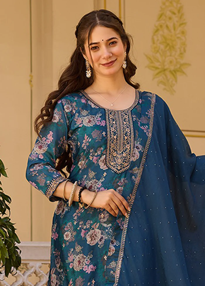 3 Pc Brown Silk Suit Set - Image 2