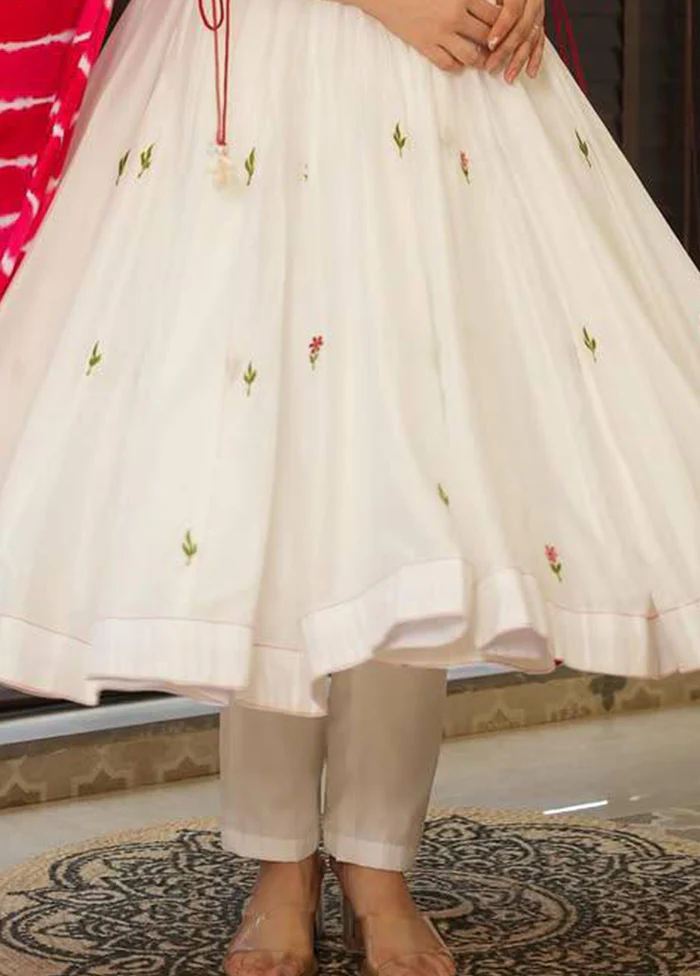 3 Pc Cream Cotton Suit Set - Image 3