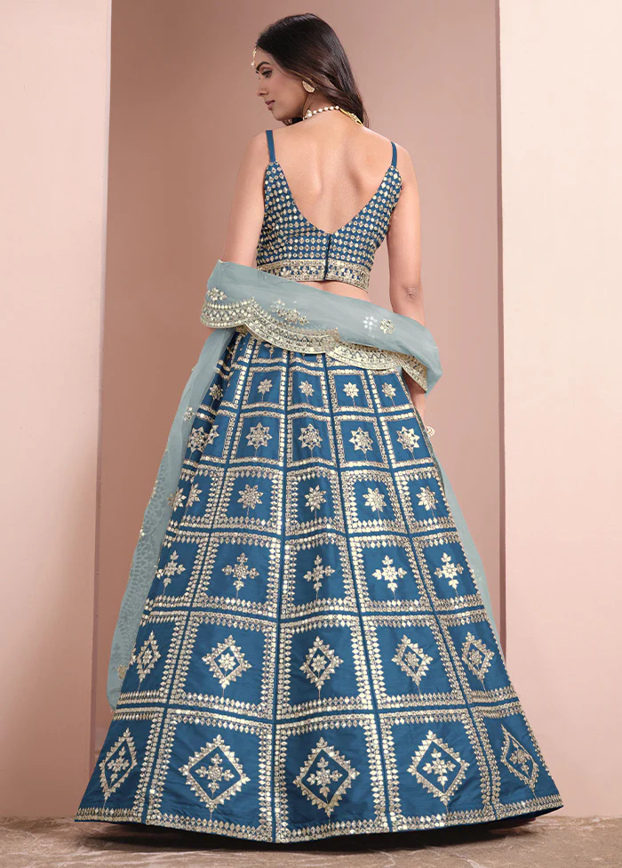 3 Pc Firoza Silk Semi Stitched Lehenga Set - Image 2