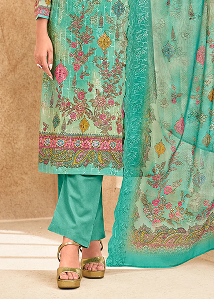 3 Pc Green Cotton Suit Set - Image 3
