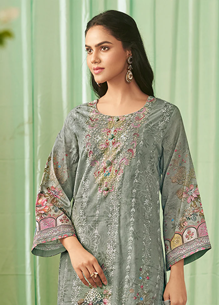 3 Pc Green Cotton Suit Set - Image 2