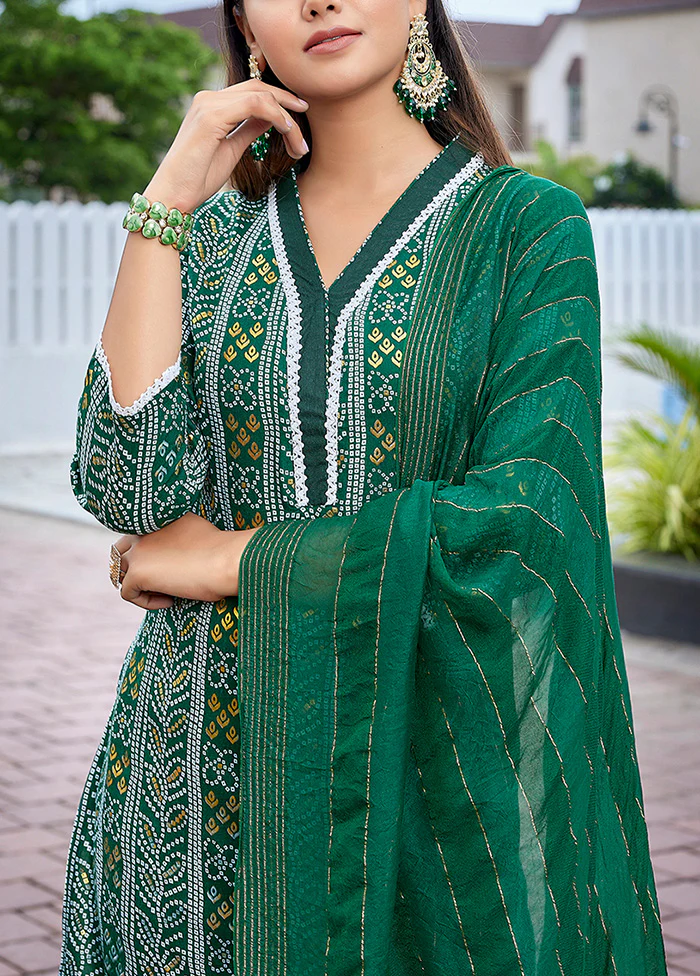 3 Pc Green Readymade Cotton Suit Set - Image 3