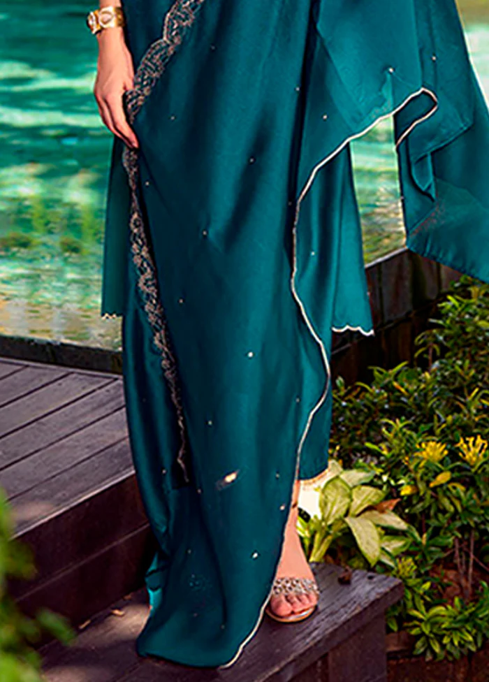 3 Pc Green Silk Suit Set - Image 3