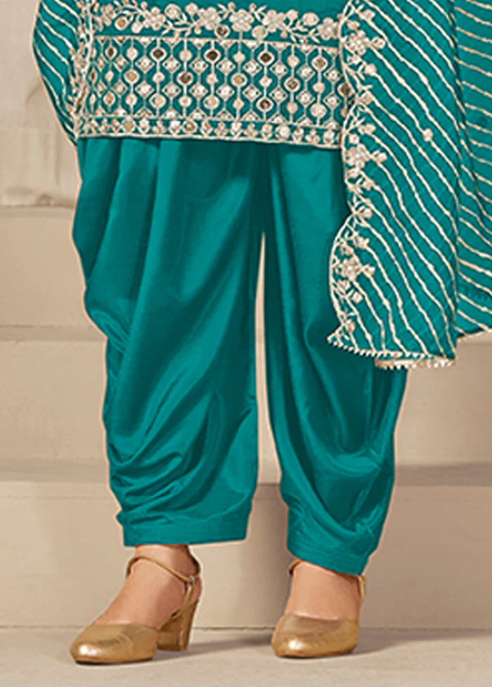 3 Pc Green Silk Suit Set - Image 3