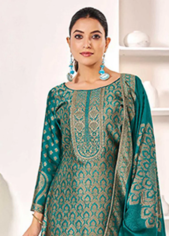 3 Pc Green Silk Suit Set - Image 2