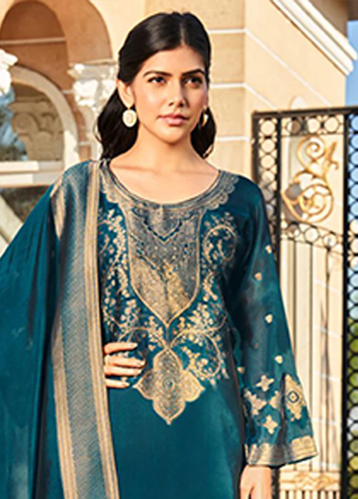 3 Pc Green Silk Suit Set - Image 2