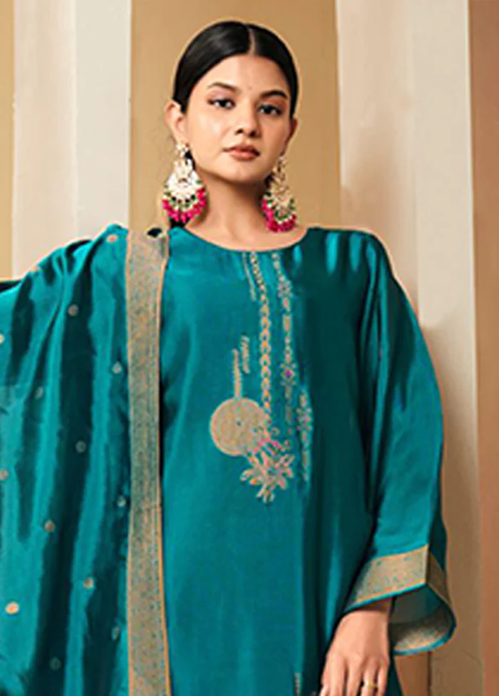 3 Pc Green Silk Suit Set - Image 2