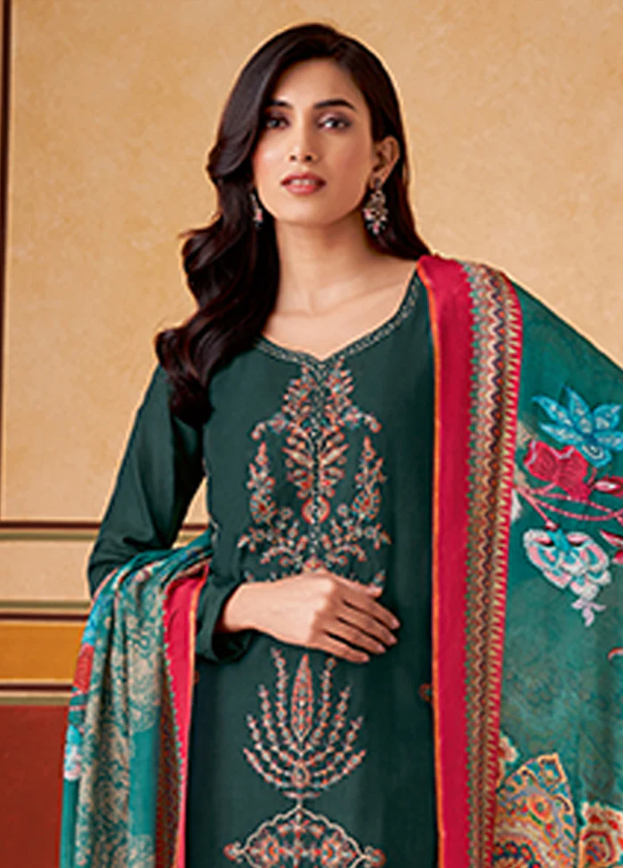3 Pc Green Silk Suit Set - Image 2