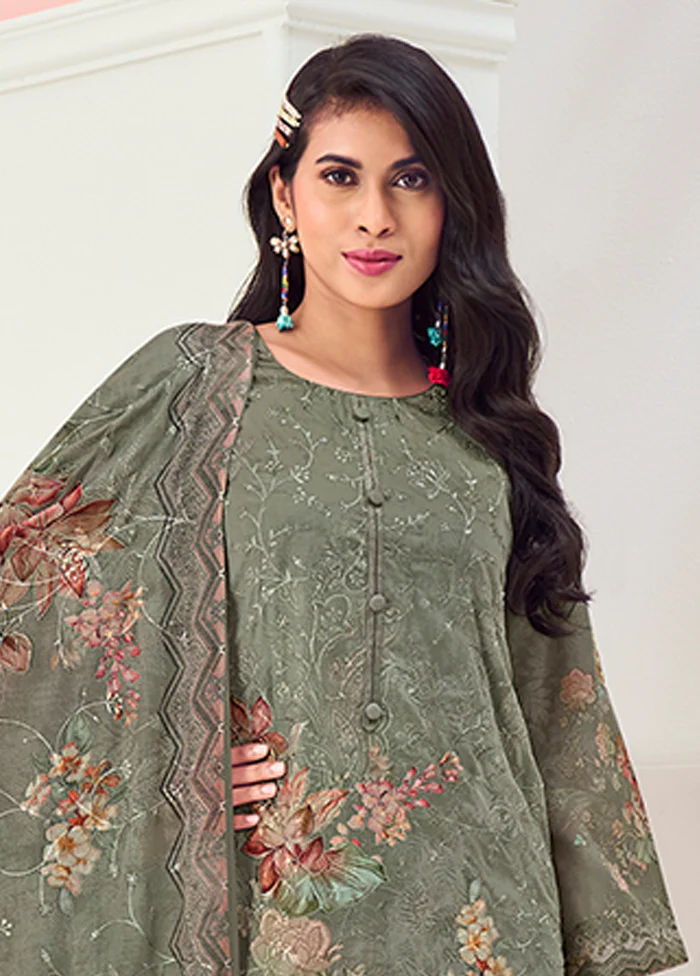 3 Pc Green Silk Suit Set - Image 2