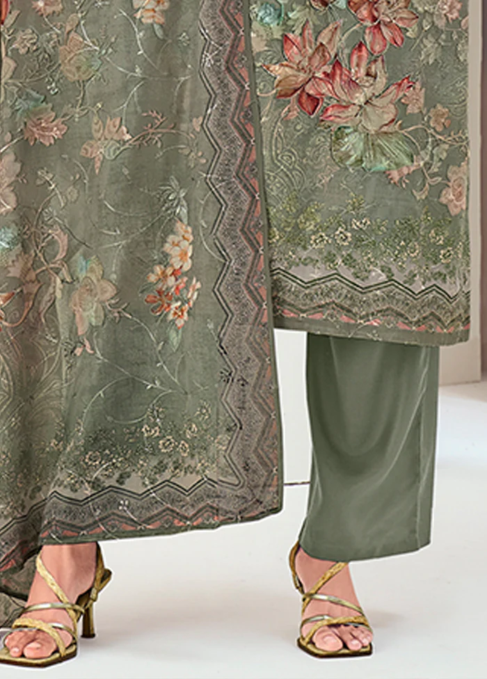 3 Pc Green Silk Suit Set - Image 3