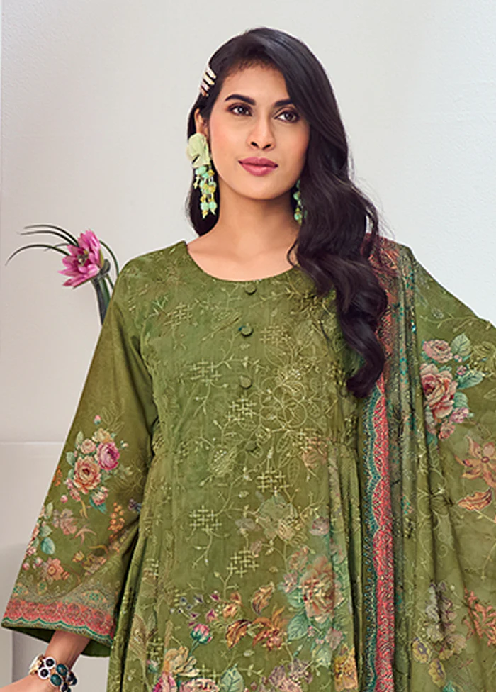 3 Pc Green Silk Suit Set - Image 2