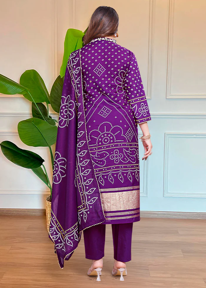 3 Pc Lavender Silk Suit Set - Image 3