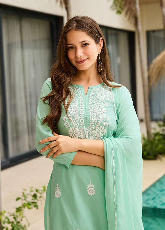3 Pc Multicolor Cotton Suit Set - Image 2
