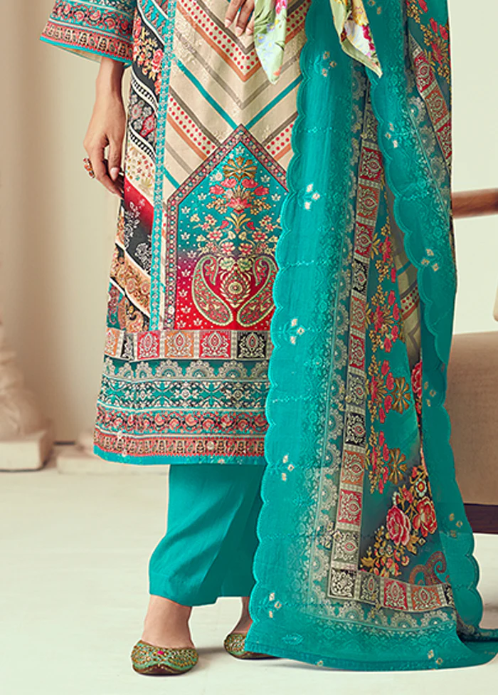 3 Pc Multicolor Cotton Suit Set - Image 3