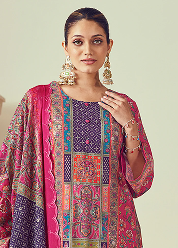 3 Pc Multicolor Cotton Suit Set - Image 2