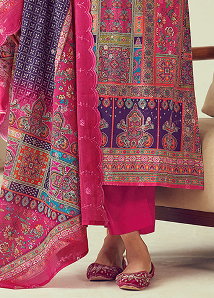 3 Pc Multicolor Cotton Suit Set - Image 3