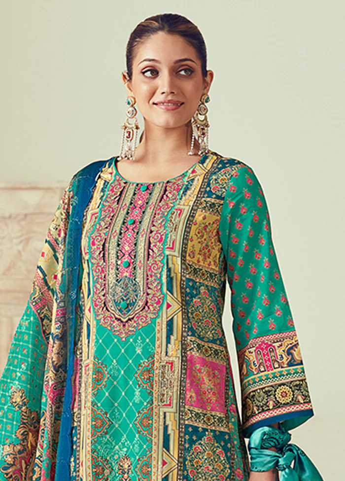 3 Pc Multicolor Cotton Suit Set - Image 2