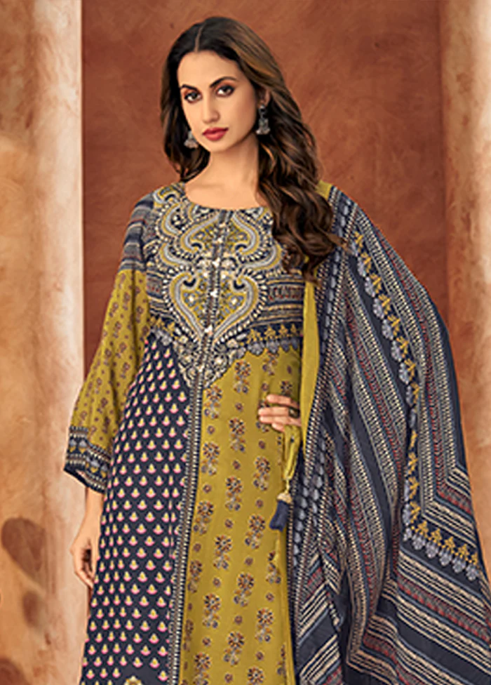 3 Pc Multicolor Silk Suit Set - Image 2