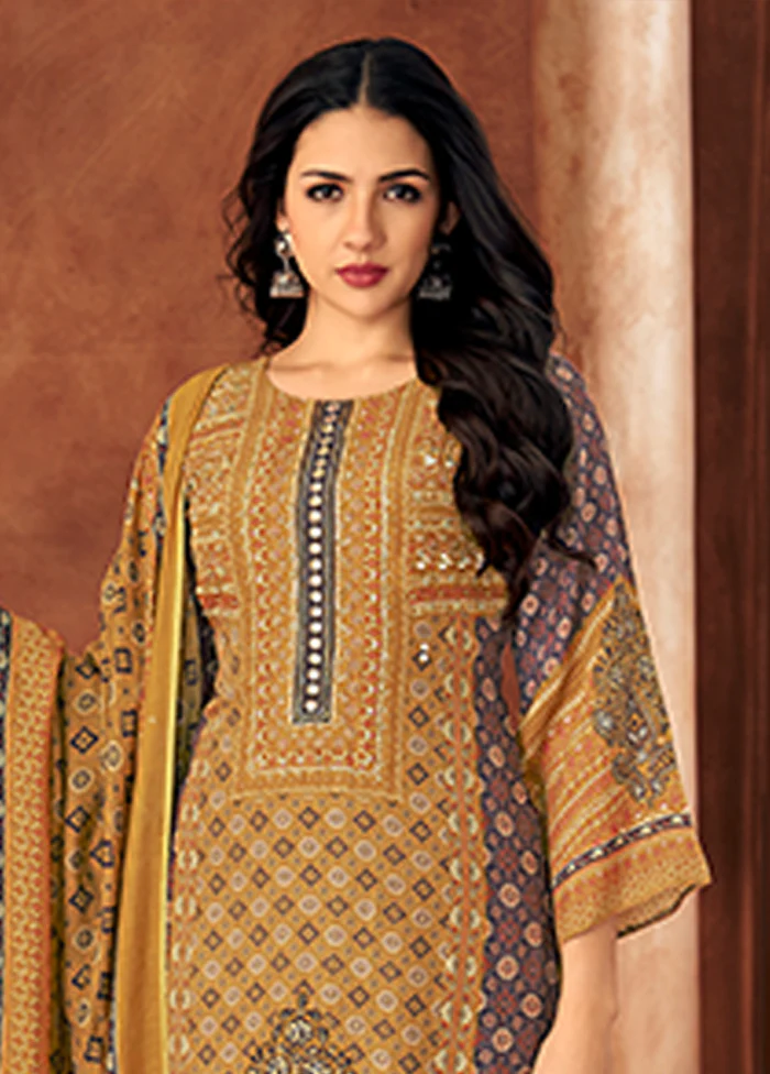 3 Pc Multicolor Silk Suit Set - Image 2