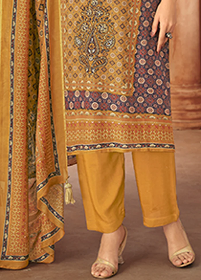 3 Pc Multicolor Silk Suit Set - Image 3