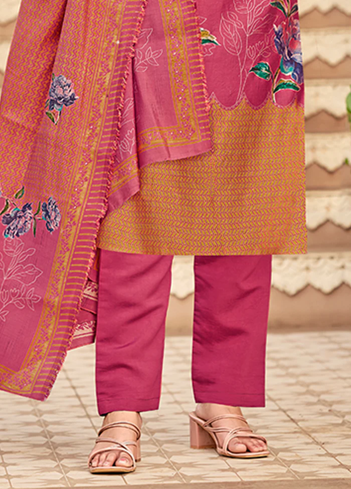 3 Pc Orange Silk Suit Set - Image 3