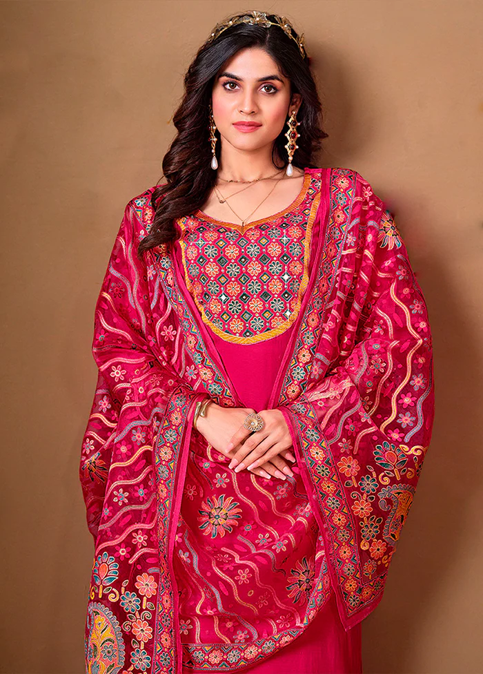 3 Pc Pink Silk Suit Set - Image 2