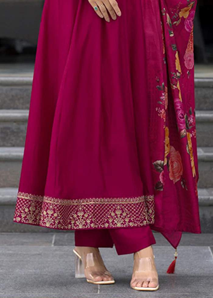 3 Pc Pink Silk Suit Set - Image 3