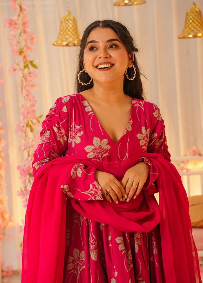3 Pc Pink Silk Suit Set - Image 2