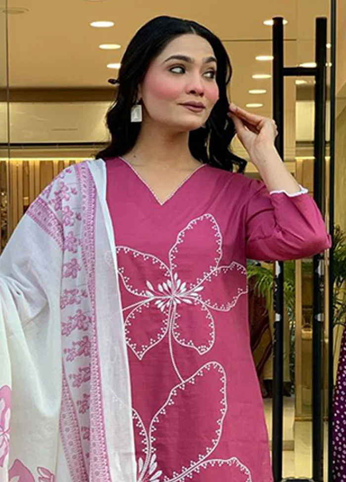 3 Pc Pink Silk Suit Set - Image 2