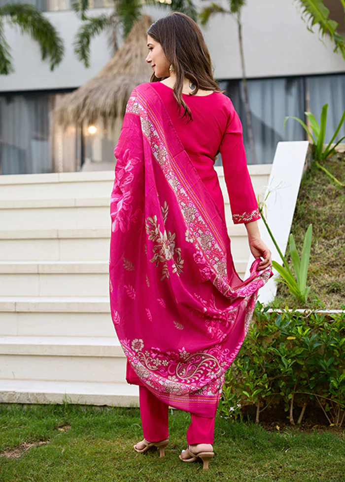 3 Pc Pink Silk Suit Set - Image 3