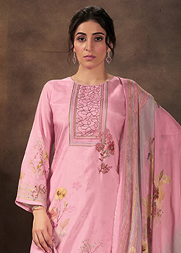 3 Pc Pink Silk Suit Set - Image 2