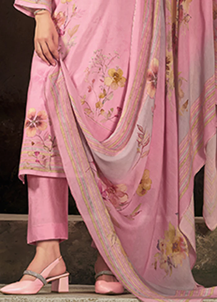 3 Pc Pink Silk Suit Set - Image 3