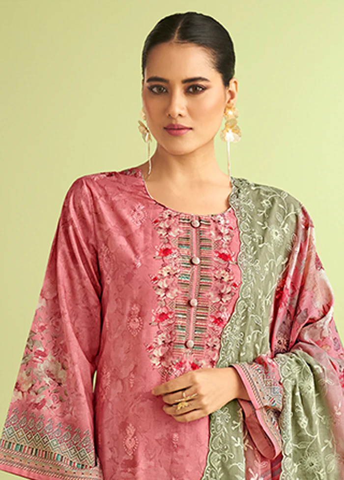 3 Pc Pink Silk Suit Set - Image 2