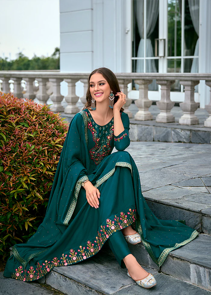 3 Pc Purple Silk Suit Set - Image 2