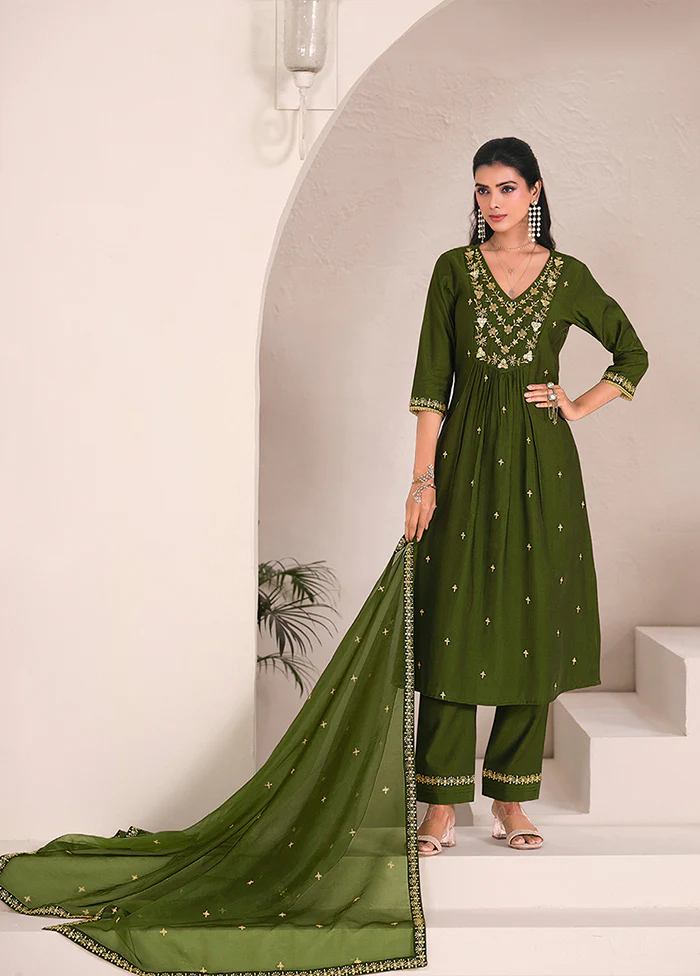 3 Pc Purple Silk Suit Set