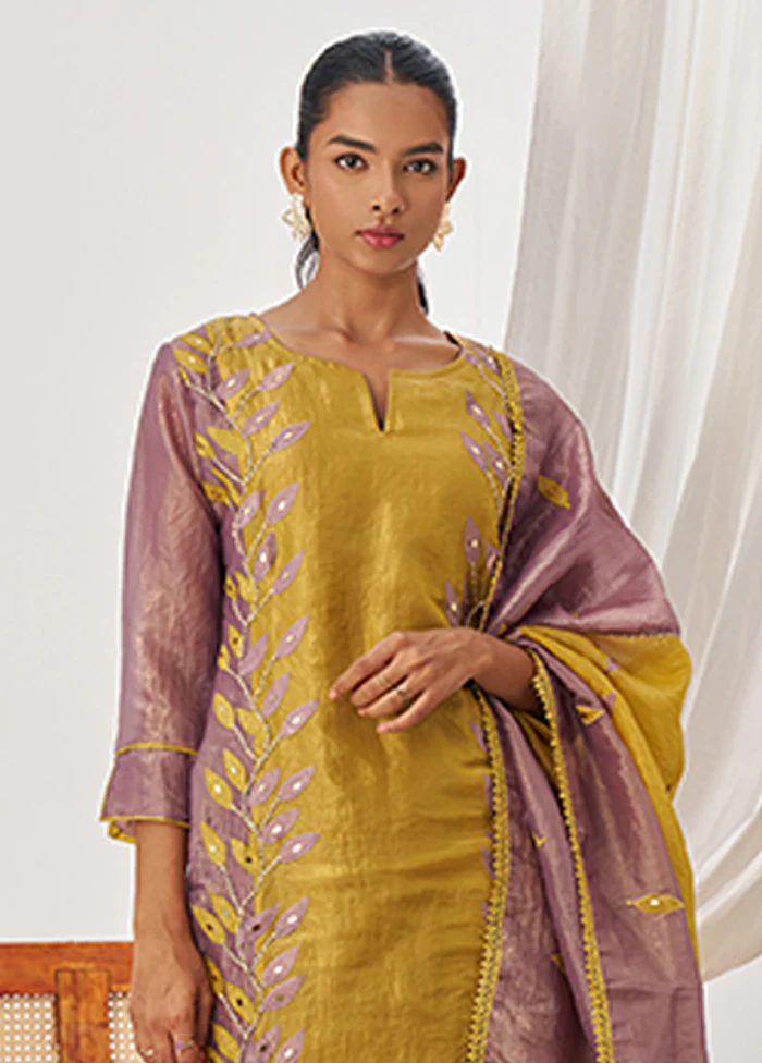 3 Pc Purple Silk Suit Set - Image 2