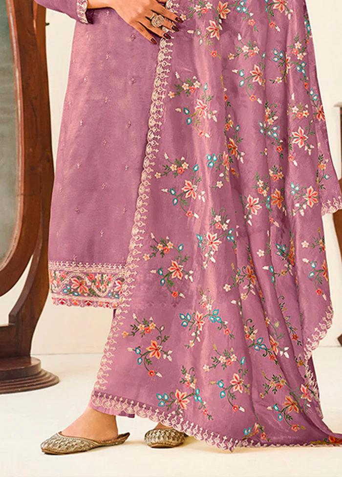 3 Pc Purple Silk Suit Set - Image 3