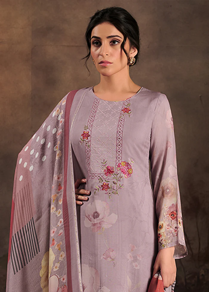 3 Pc Purple Silk Suit Set - Image 2