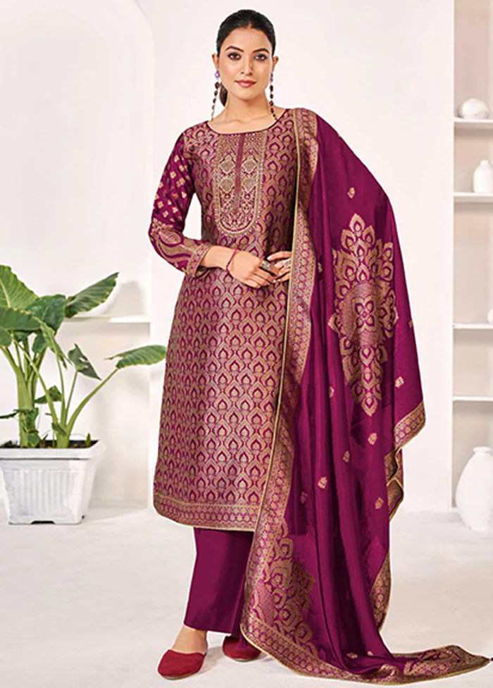3 Pc Purple Silk Suit Set