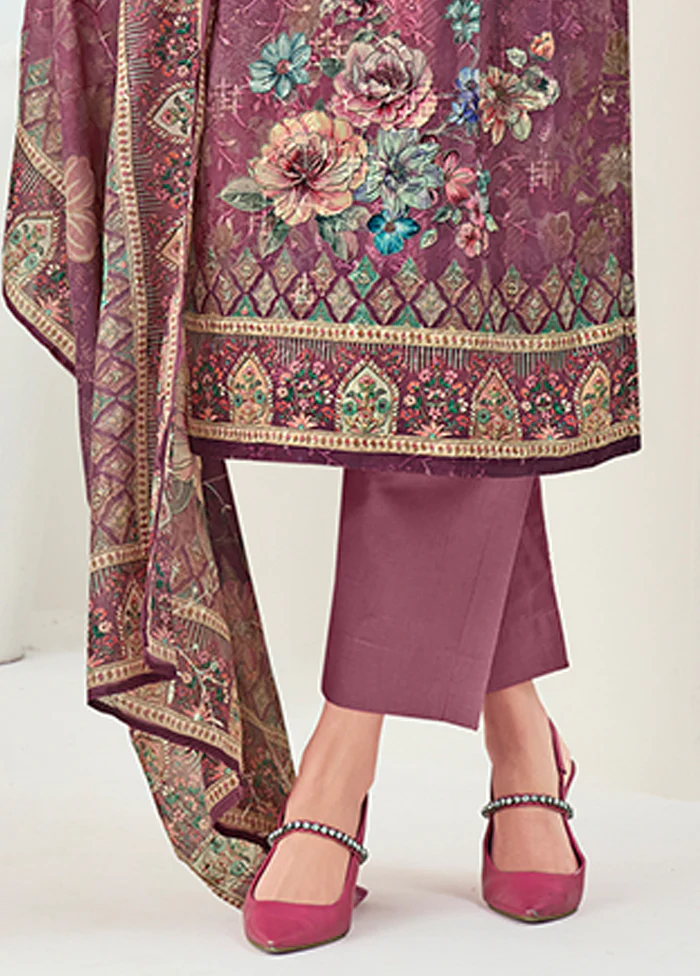 3 Pc Purple Silk Suit Set - Image 3