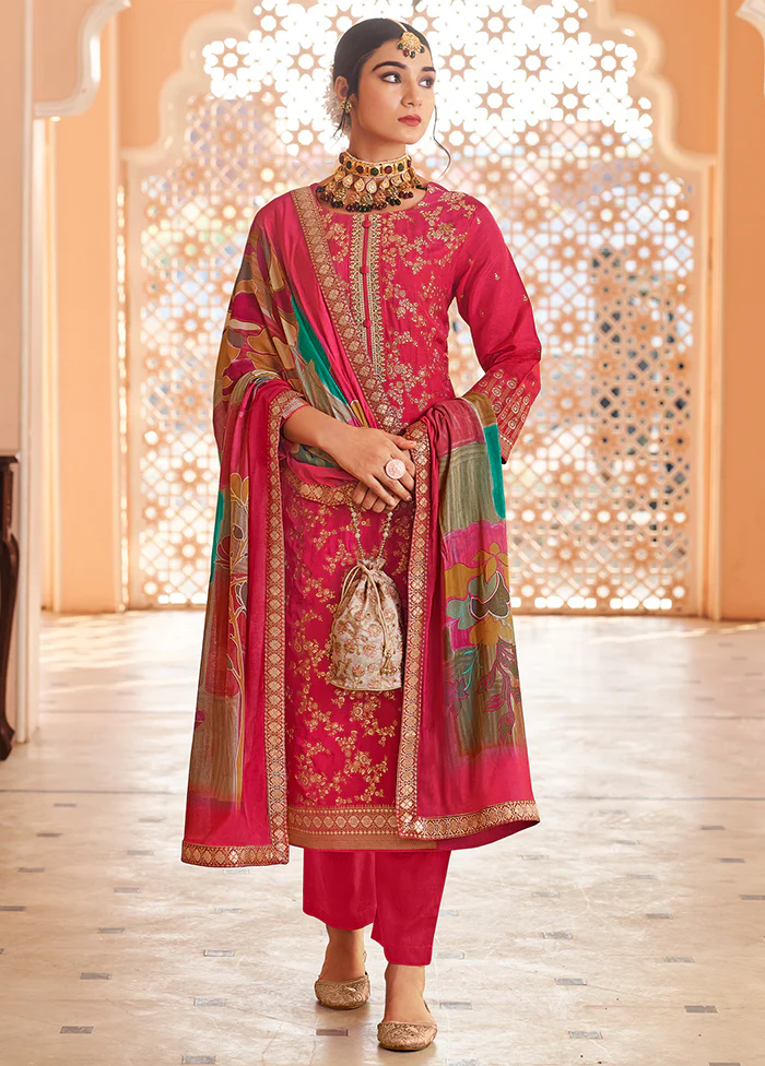 3 Pc Purple Silk Suit Set